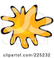 Royalty Free RF Clipart Illustration Of An Orange Splat Shaped Sun