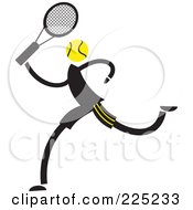 Royalty Free RF Clipart Illustration Of A Tennis Ball Head Person Running