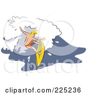 Royalty Free RF Clipart Illustration Of A Blond Surfer Dude Riding A Wave by Prawny