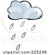 Royalty Free RF Clipart Illustration Of A Gray Cloud Pouring Rain by Prawny