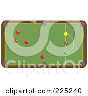 Poster, Art Print Of Snooker Table With Colorful Balls - 1