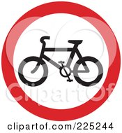 Poster, Art Print Of Red And White Round Bicycle Sign