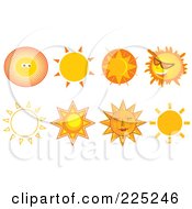 Poster, Art Print Of Digital Collage Of Eight Sun Designs