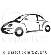 Poster, Art Print Of Black And White Vw Bug Car