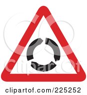 Poster, Art Print Of Red And White Roundabout Triangle Sign