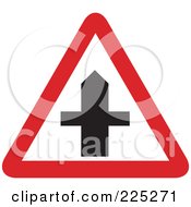 Royalty Free RF Clipart Illustration Of A Red And White Traffic Triangle Sign by Prawny