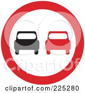 Poster, Art Print Of Red And White Round Car Sign