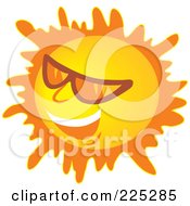Poster, Art Print Of Laughing Sun Wearing Shades