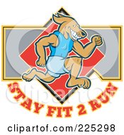 Poster, Art Print Of Stay Fit 2 Run Text Around A Running Dog