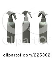 Royalty Free RF Clipart Illustration Of A Digital Collage Of Three Bone China White Spray Bottles In Different Angles
