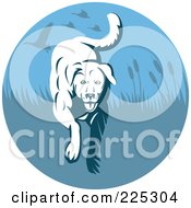 Poster, Art Print Of Blue Hunting Retriever Dog Logo