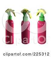 Digital Collage Of Three 3d Pink Spray Bottles In Different Angles Royalty Free RF Clipart Illustration by patrimonio