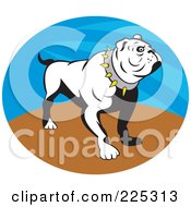 Royalty Free RF Clipart Illustration Of A White Bulldog Logo