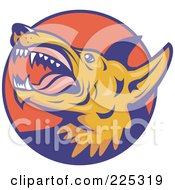 Royalty Free RF Clipart Illustration Of A Dog With Fangs Logo