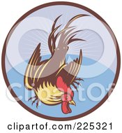 Royalty Free RF Clipart Illustration Of A Flying Cock Over A Circle Logo