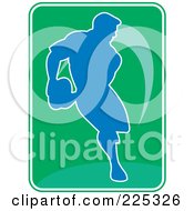 Royalty Free RF Clipart Illustration Of A Retro Rugby Football Player Logo 3
