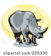 Poster, Art Print Of Rhino Over Yellow Logo