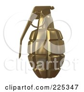Royalty Free RF Clipart Illustration Of A 3d Golden Grenade