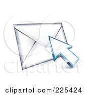 3d Arrow Cursor Clicking On An Envelope