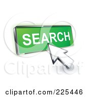 Poster, Art Print Of 3d Arrow Cursor Clicking On A Green Search Button