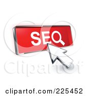 Poster, Art Print Of 3d Arrow Cursor Clicking On A Red Seo Button