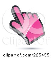 Royalty Free RF Clipart Illustration Of A 3d Shiny Pink Computer Cursor Hand