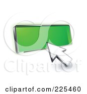 3d Arrow Cursor Clicking On A Blank Green Button
