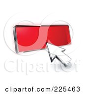 Poster, Art Print Of 3d Arrow Cursor Clicking On A Blank Red Button