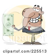 Royalty Free RF Clipart Illustration Of A Hispanic Businessman Smoking A Cigar And Holding Cash