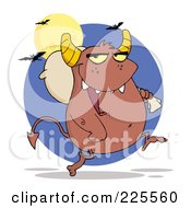Royalty Free RF Clipart Illustration Of A Brown Monster Carrying A Bag Over His Shoulder
