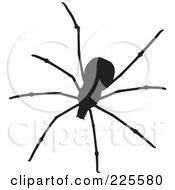 Royalty Free RF Clipart Illustration Of A Silhouetted Black Spider