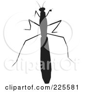 Royalty Free RF Clipart Illustration Of A Silhouetted Black Praying Mantis 1