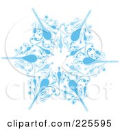 Ornate Icy Blue And White Snowflake Design - 1