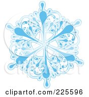 Poster, Art Print Of Ornate Icy Blue And White Snowflake Design - 3