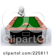 Poster, Art Print Of 3d White Character Leaning Over A Pool Table