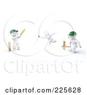 Poster, Art Print Of 3d Team Playing Cricket