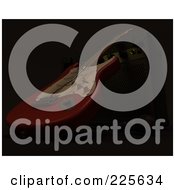 Royalty Free RF Clipart Illustration Of A 3d Red And White Electric Guitar In Dark Lighting by KJ Pargeter