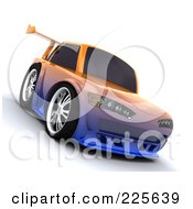Poster, Art Print Of 3d Drifter Car With An Orange And Blue Chameleon Paint Job