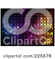 Royalty Free RF Clipart Illustration Of A Colorful Mosaic Background With Black Patterns