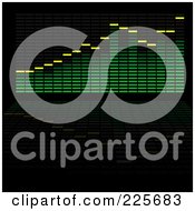 Poster, Art Print Of Green Analyzer Equalizer On Black With Copyspace