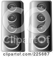 Royalty Free RF Clipart Illustration Of Two Tall Speaker Towers