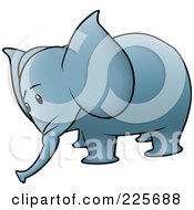Royalty Free RF Clipart Illustration Of A Sad Blue Elephant
