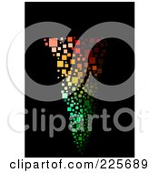 Royalty Free RF Clipart Illustration Of A Colorful Mosaic Tornado On A Black Background by dero
