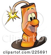 Royalty Free RF Clipart Illustration Of A Happy Orange Pyrotech Fountain Smiling