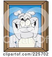 Gray Bulldog Mascot Portrait