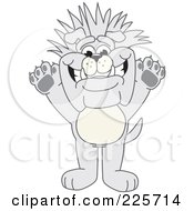Royalty Free RF Clipart Illustration Of A Gray Bulldog Mascot With Spiked Hair
