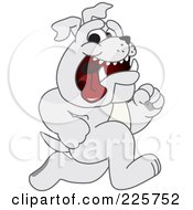 Poster, Art Print Of Gray Bulldog Mascot Running