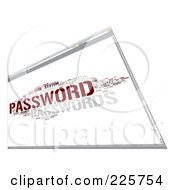 Royalty Free RF Clipart Illustration Of A 3d Web Browser With A Password Word Collage