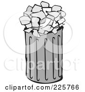 Poster, Art Print Of Grayscale Trash Can With Papers