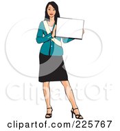 Poster, Art Print Of Professional Woman Presenting A Blank Sign - 5